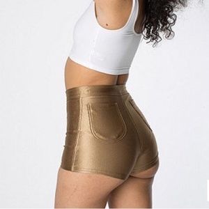 American Apparel Gold Disco Shorts